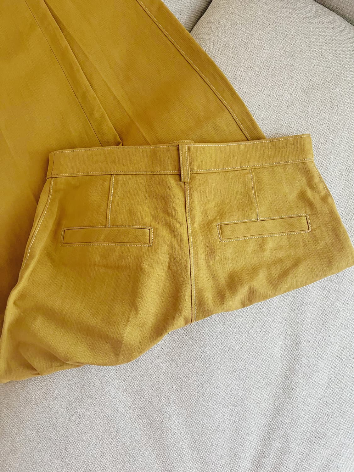 the cashmere 더캐시미어 머스타드 스티치 와이드 팬츠 상품이미지7