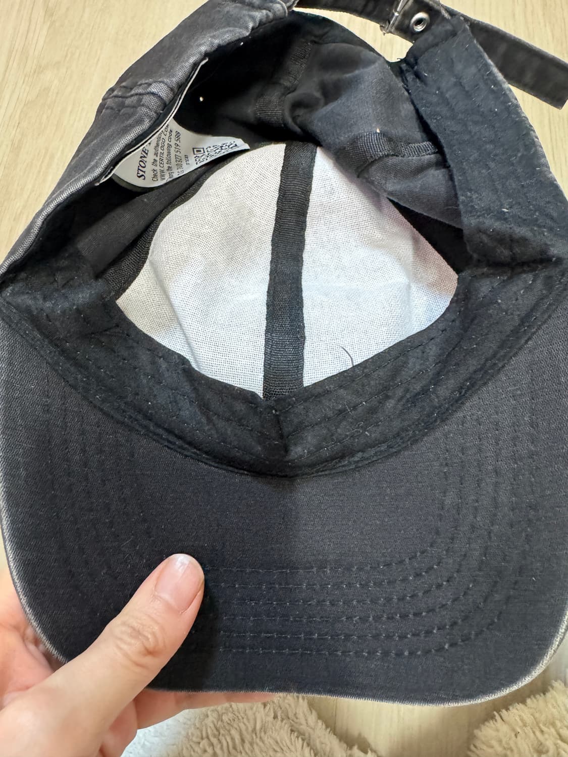 스톤아일랜드 빈티지 워싱 블랙 패치 볼캡 상품이미지5