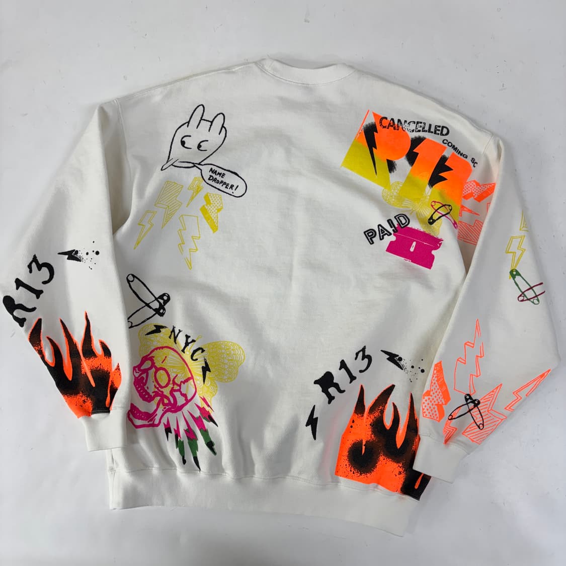 R13 그래피티 맨투맨 상품이미지4