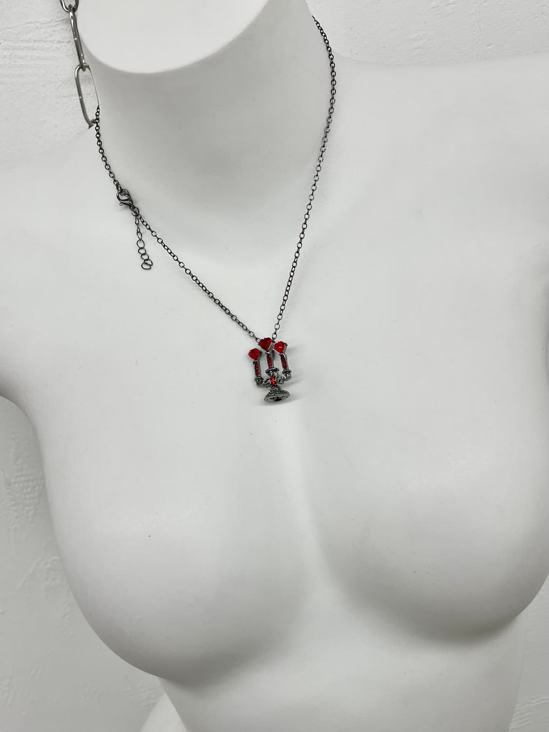 고딕 하트 레드 캔들 네크리스 상품이미지4