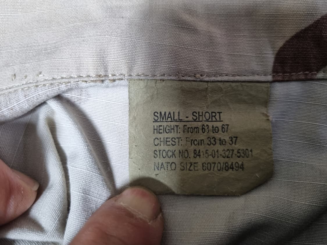 미군 오리지널 사막 3색 데저트 카모 BDU 야상 스몰 숏 상품이미지3