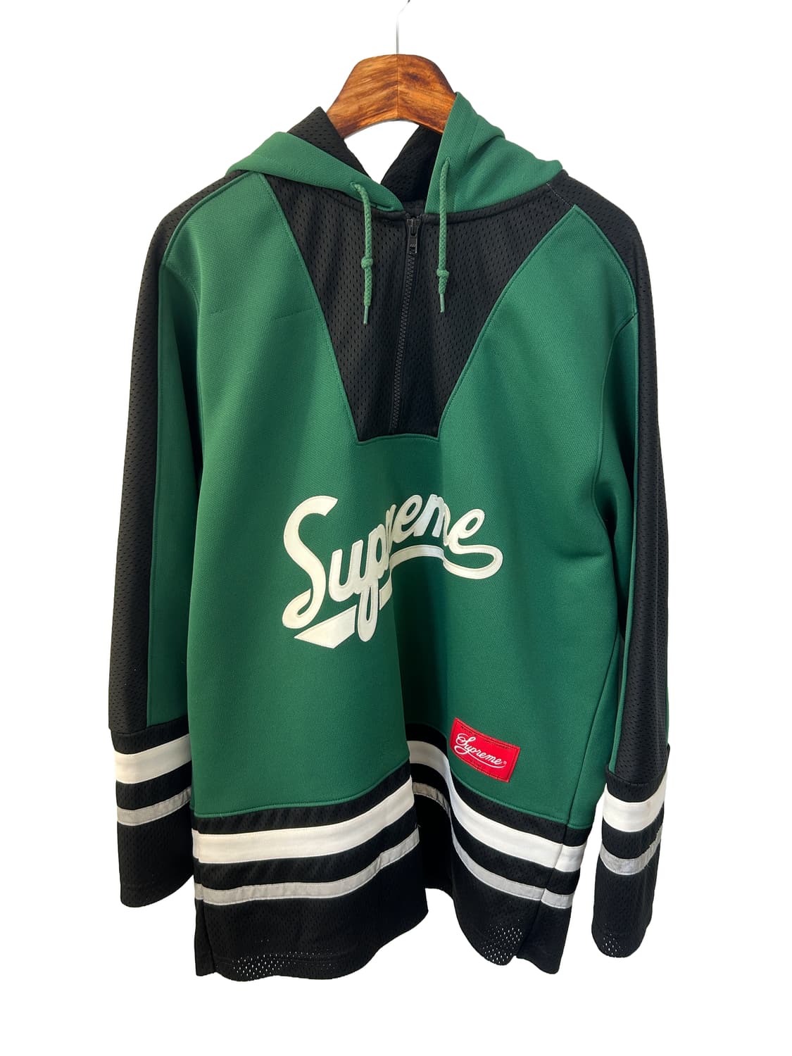 Supreme 스크립트 로고 하프 집업 후디 상품이미지1
