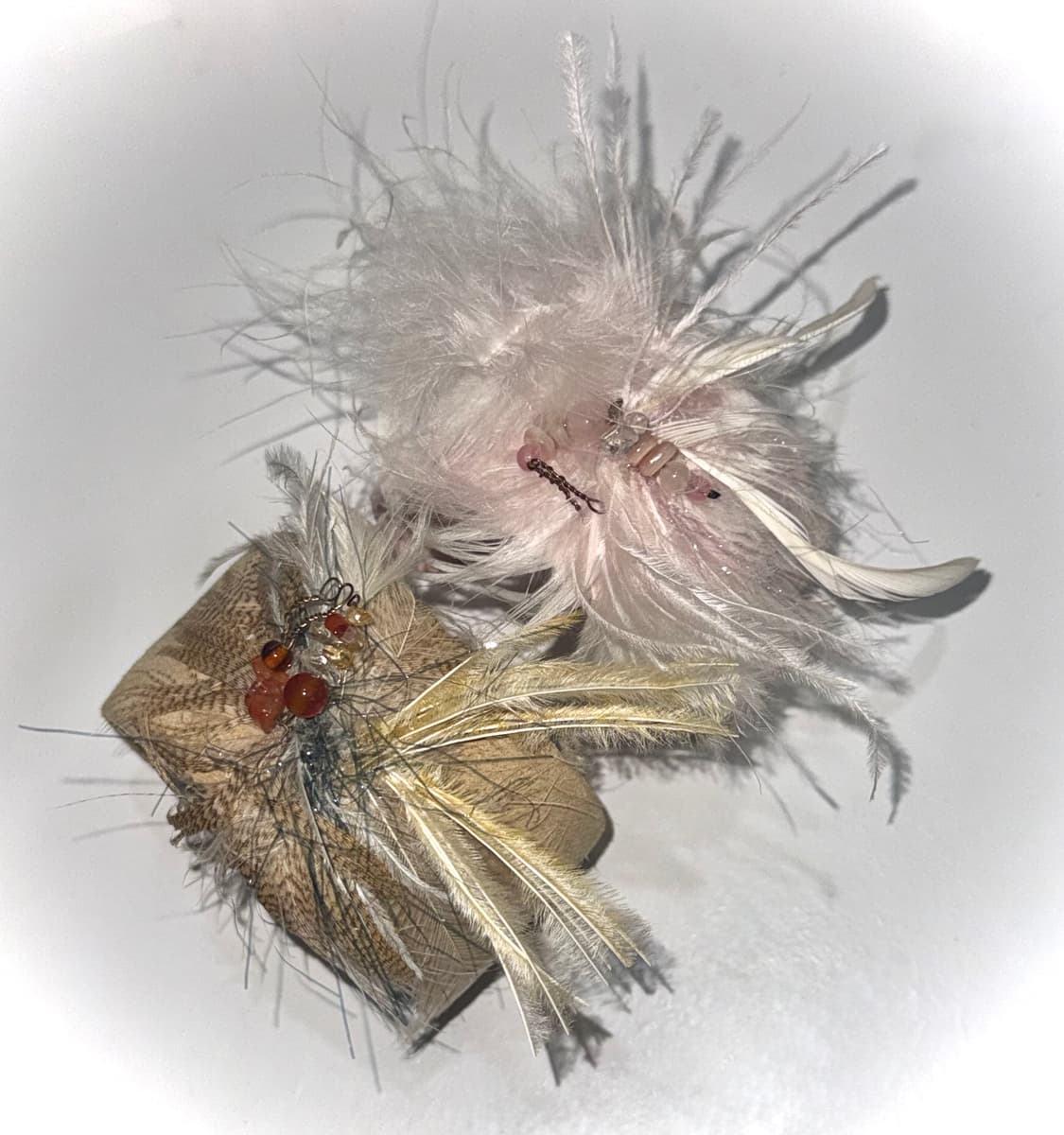 일본 헤이세이 갸루 히피 이태리 쿠튀르 깃털 퍼 뱅글 팔찌 상품이미지1