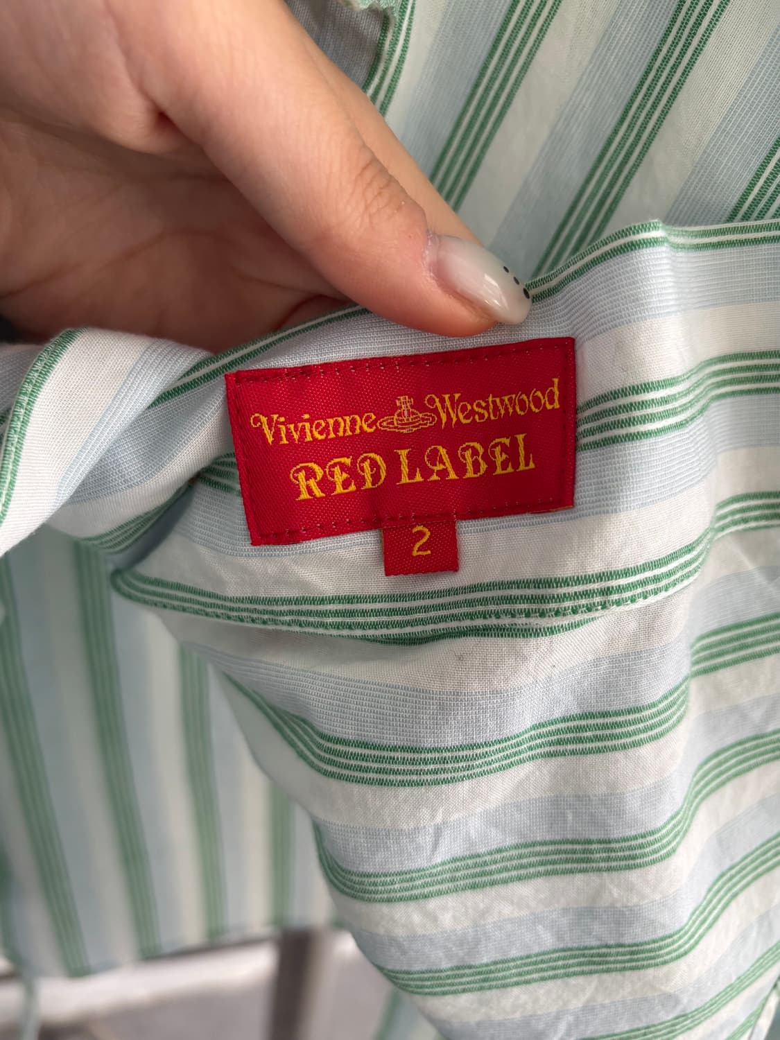 Vivienne Westwood 비비안웨스트우드 그린 스트라이프 셔츠 상품이미지5