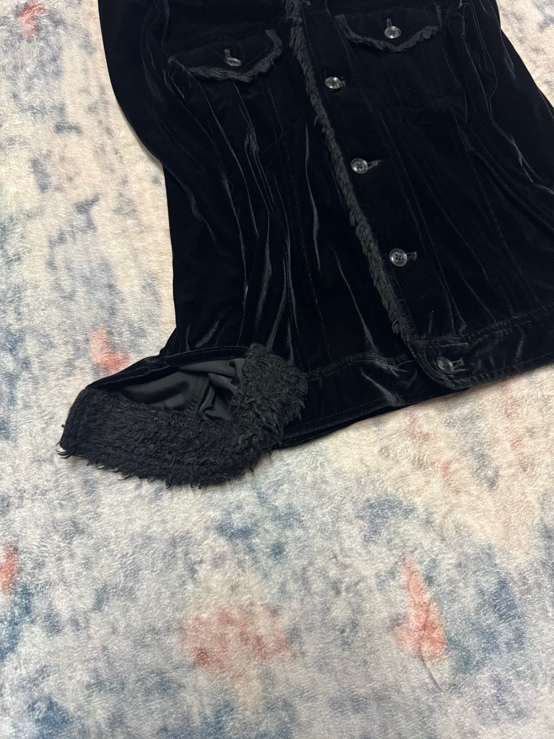 Abahouse fur trimming velour shirts 상품이미지5