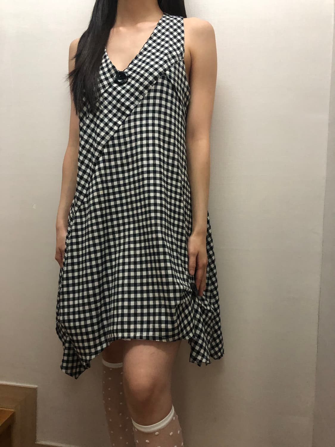 빈티지 블랙 체크 원피스 상품이미지5
