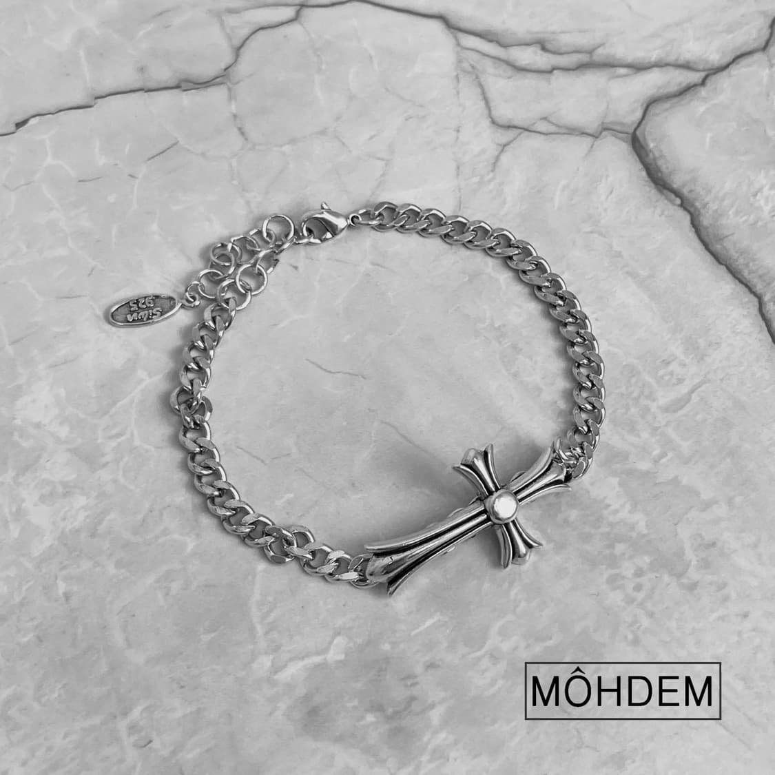 [Unisex] 크로스1 실버 크롬 체인팔찌 상품이미지3