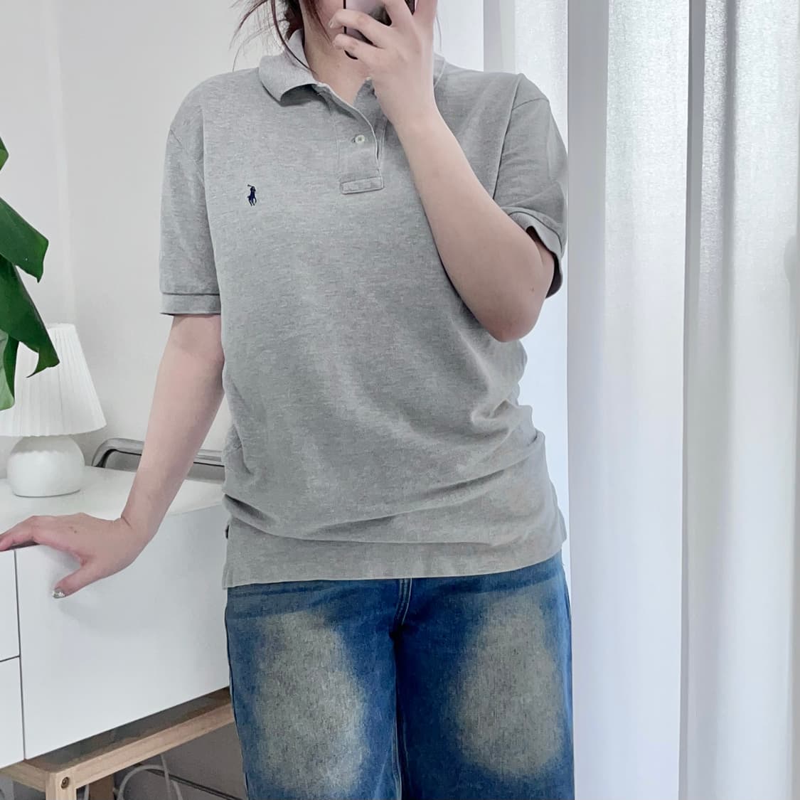 [정품]  그레이 / 네이비포니 반팔카라티 [ S ] 상품이미지1