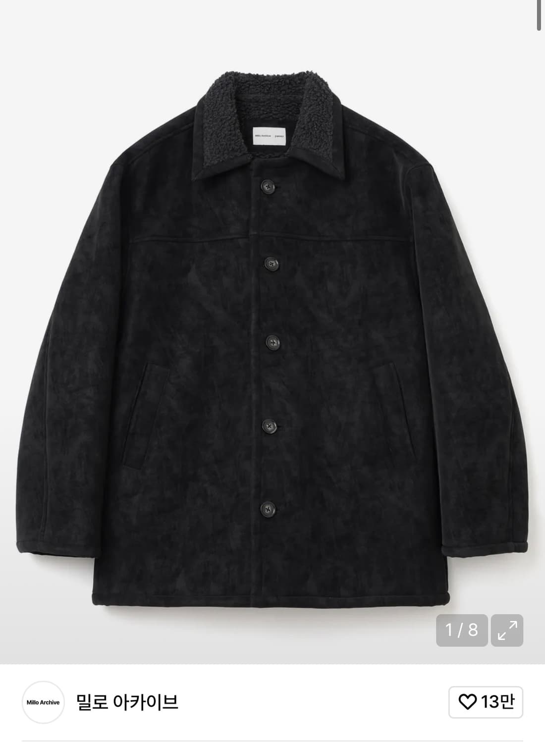 밀로아카이브 X 파세르 르망 시어링 자켓 블랙 상품이미지1