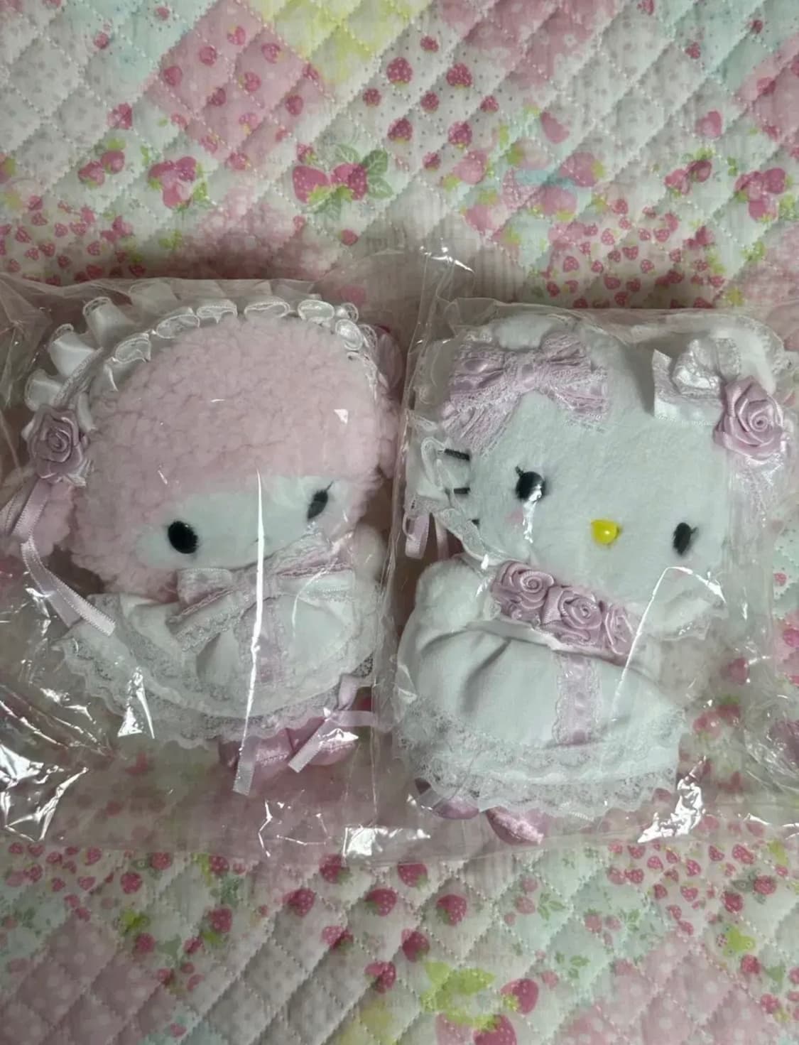 일괄) 산리오 화이트 프릴 웨딩 시리즈 마스코트 키티 헬로키티,피아노 상품이미지1