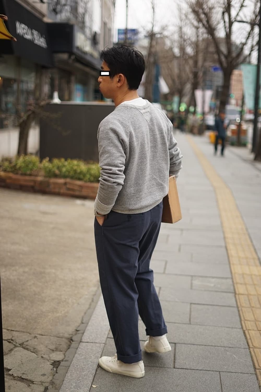 [L] 더레스큐 스탠다드 이지 슬랙스 워시드 네이비 상품이미지10