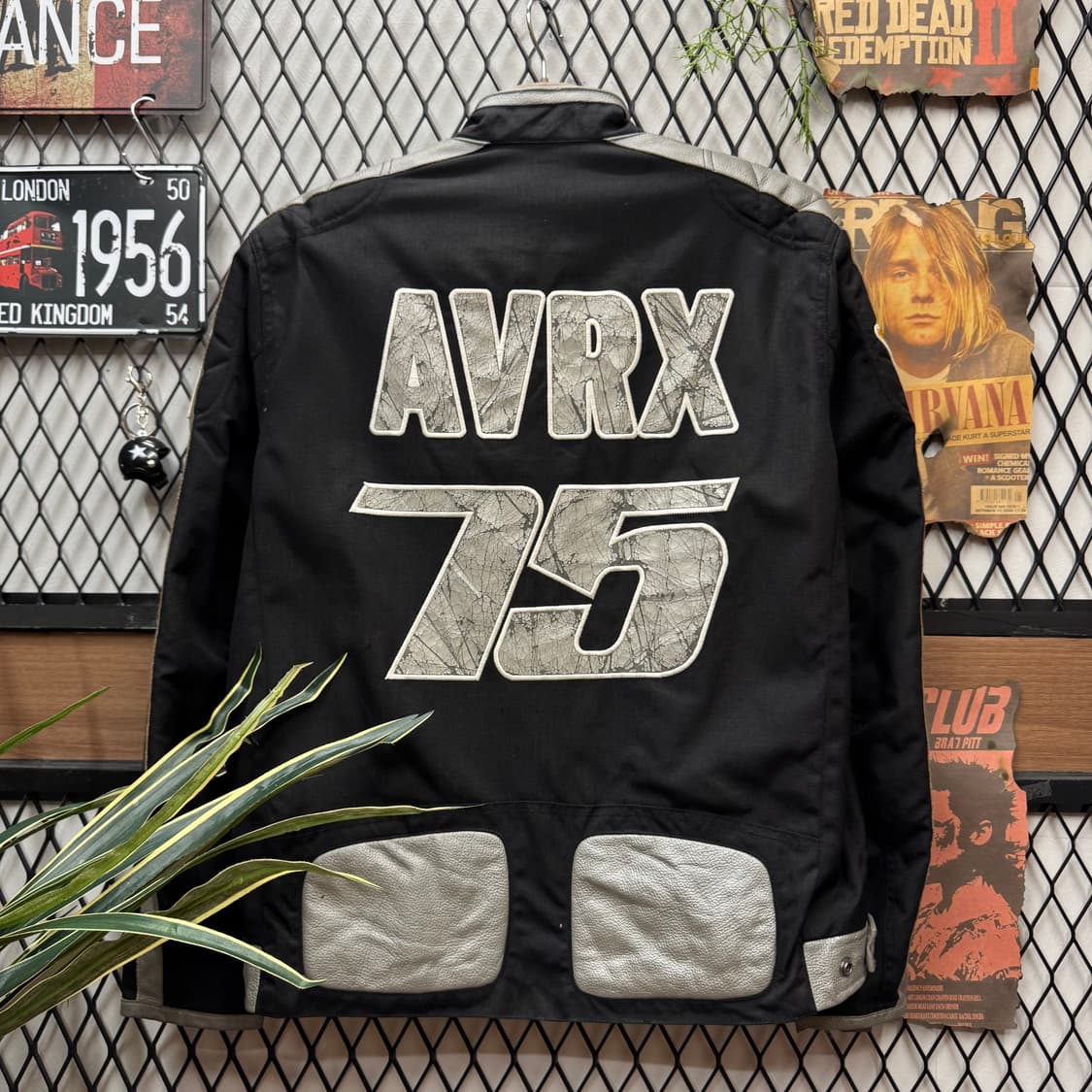 00s 아비렉스 데이토나 레이싱자켓 전후면 빅로고 포인트 블랙 상품이미지2