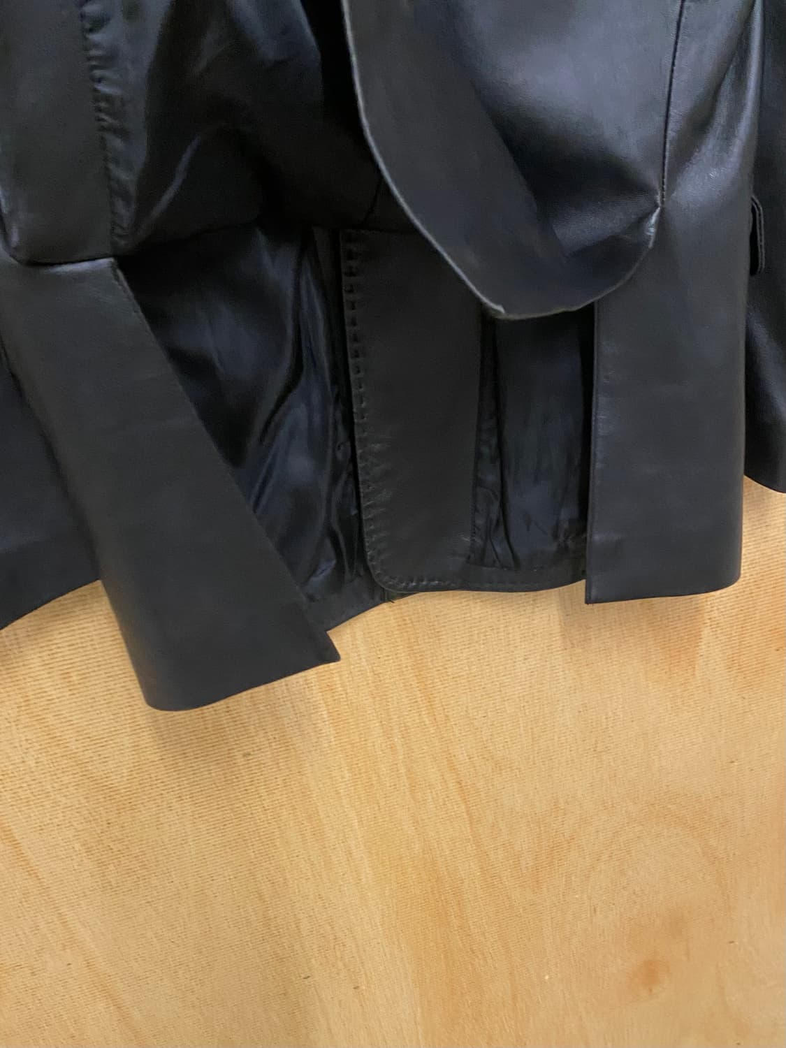 VTG leather stitch blazer jacket 레더 블레이저 상품이미지5