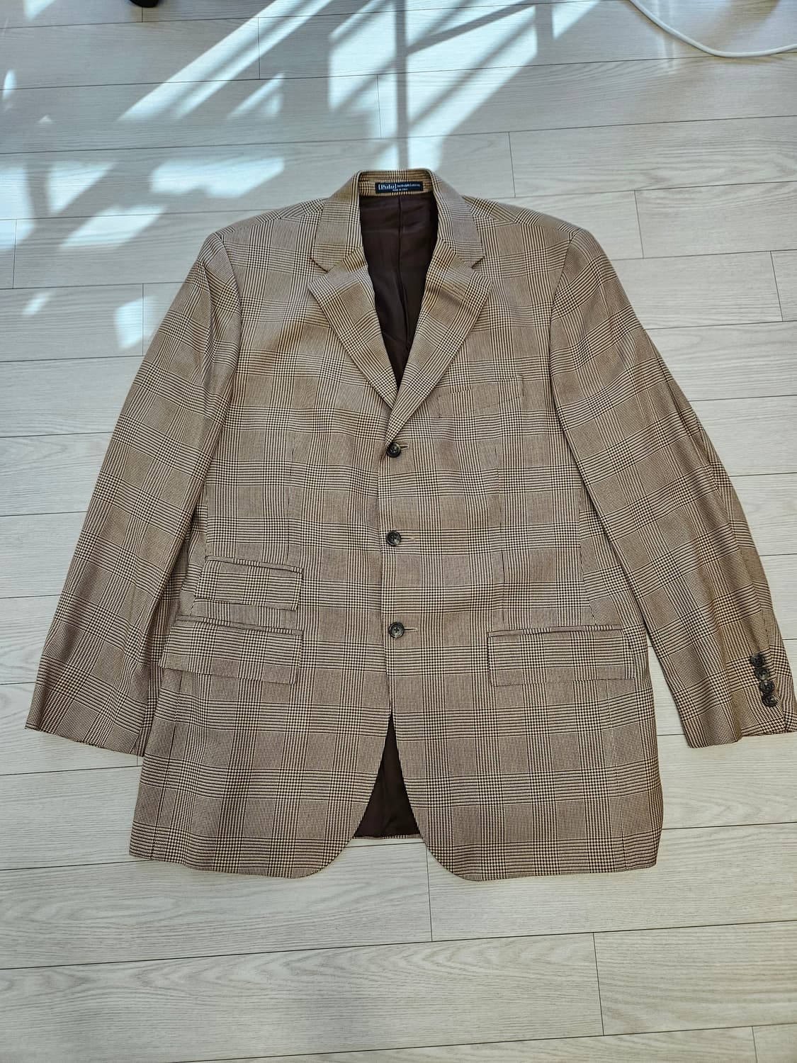 폴로 글렌체크 3버튼 블레이져 42R (103~105) 상품이미지1