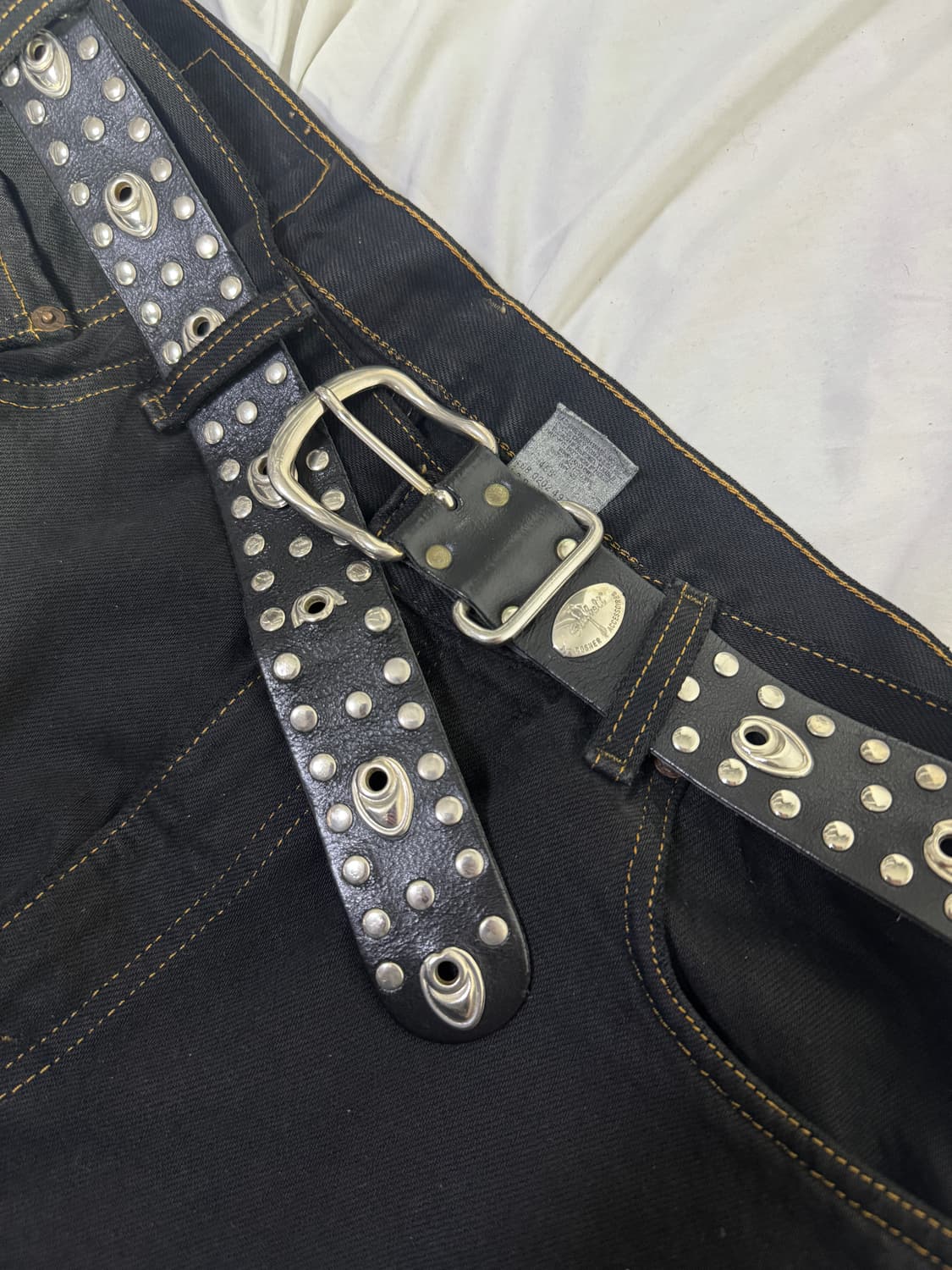 빈티지 스터드 레더 벨트 y2k punk 펑크 상품이미지3