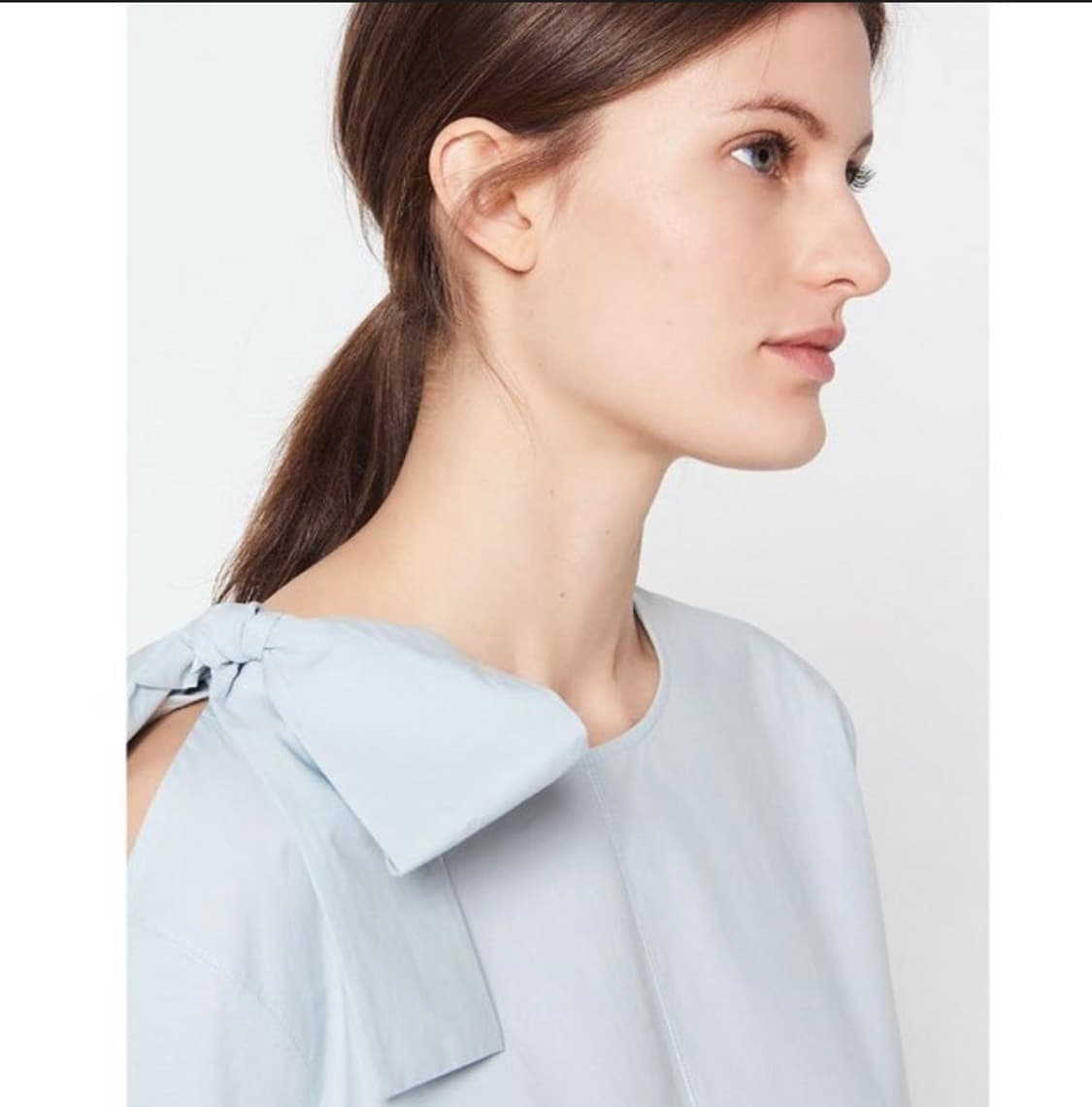 Sandro 산드로 Alexa 알렉사 파우더블루 리본 블라우스 티셔츠_1 상품이미지1
