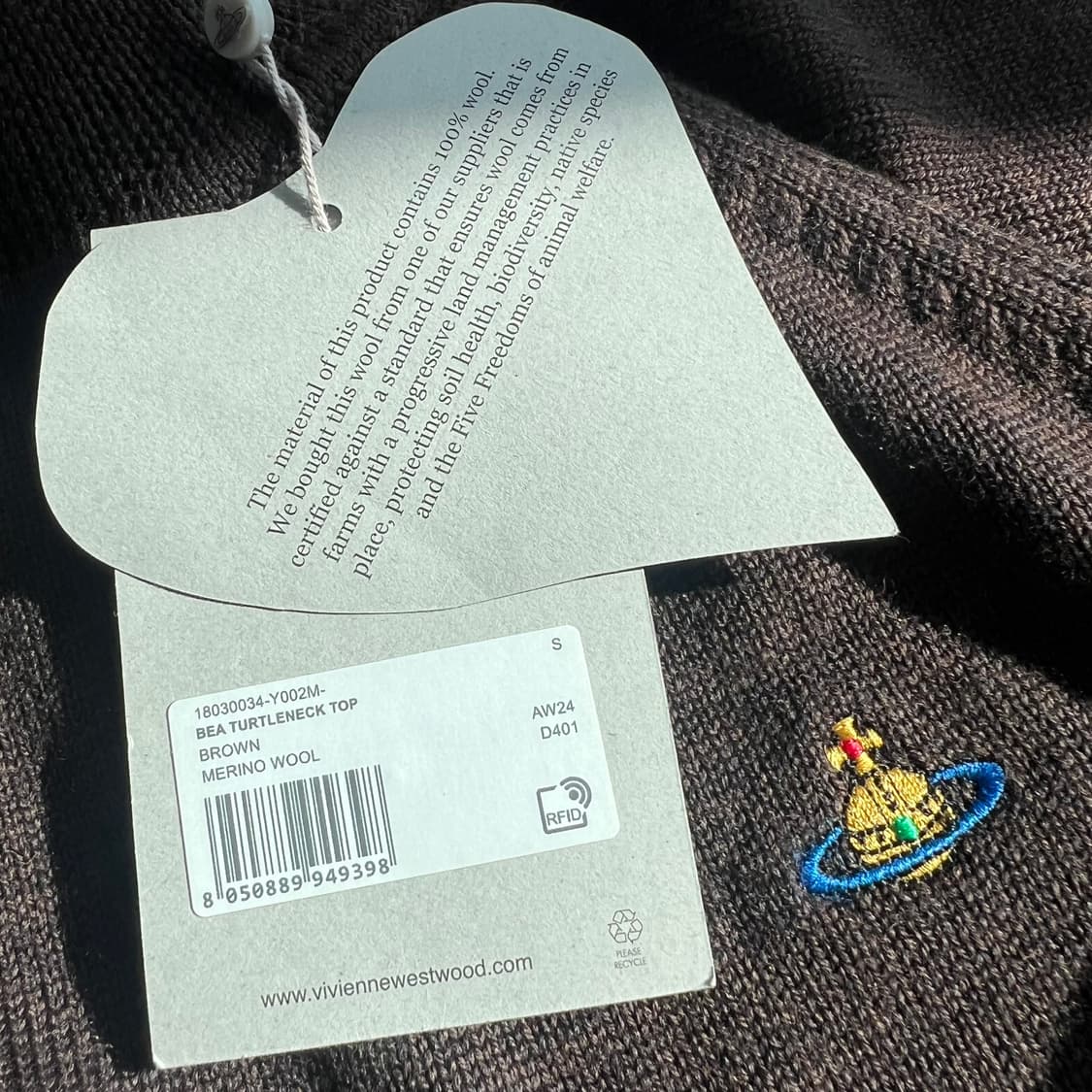 비비안웨스트우드 베아 터틀넥 반팔 니트 마이테레사 택째 새상품 상품이미지6