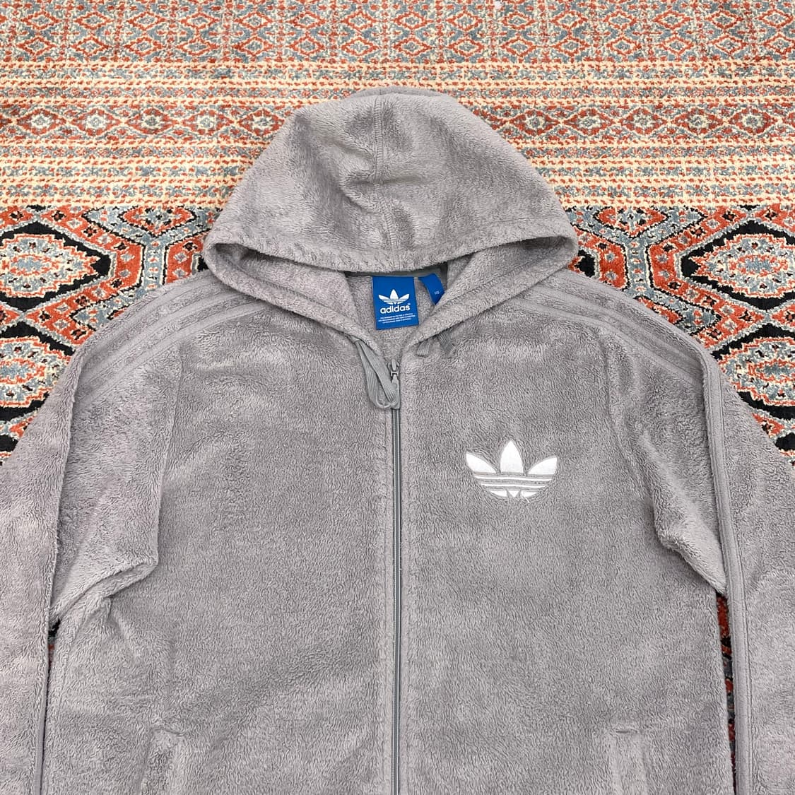아디다스 오리지널 그레이 쉐르파 플리스 후드집업 남성110 상품이미지2