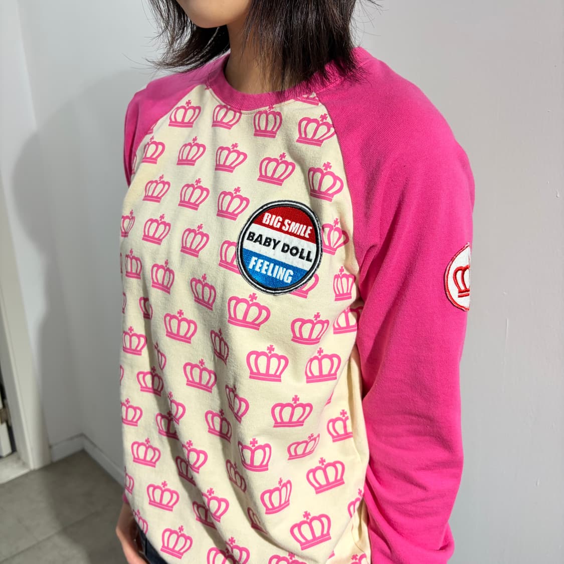 베이비돌 핑크 맨투맨 티셔츠 상품이미지2