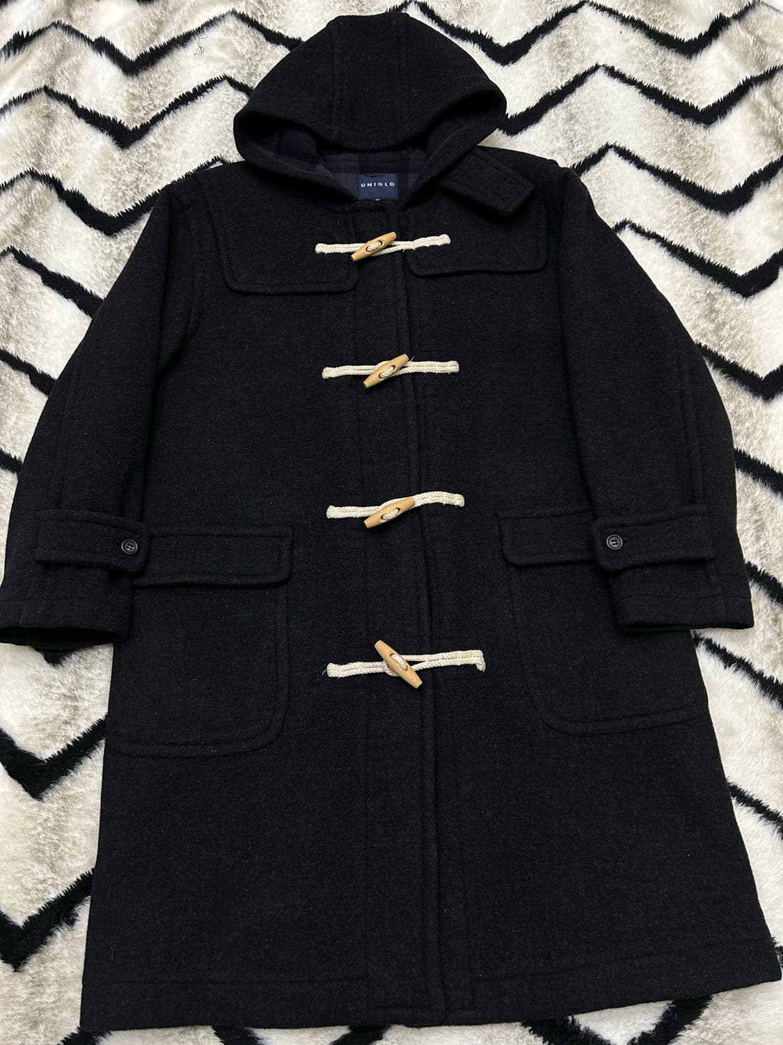 [M]유니클로 울 더플코트/챠콜/일본판 상품이미지2