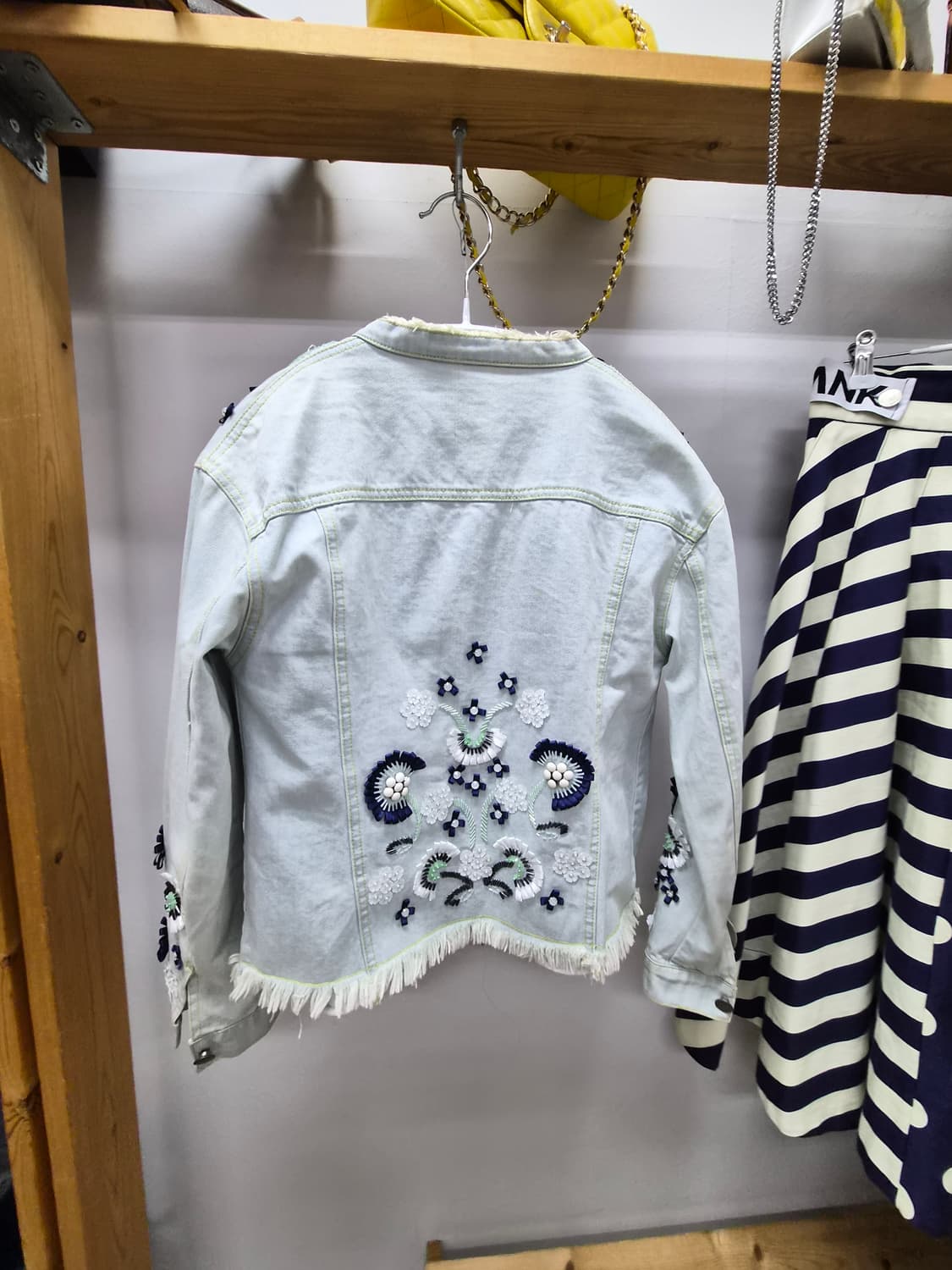 수입 핸드비즈 데님자켓.blank 도트 스트라이프 스커트 상품이미지7