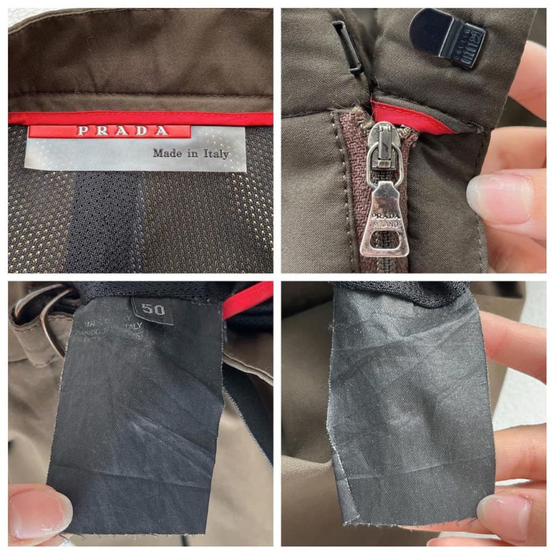 프라다 오리지널 레드 라벨 올리브 카키 고어텍스 팬츠 상품이미지10