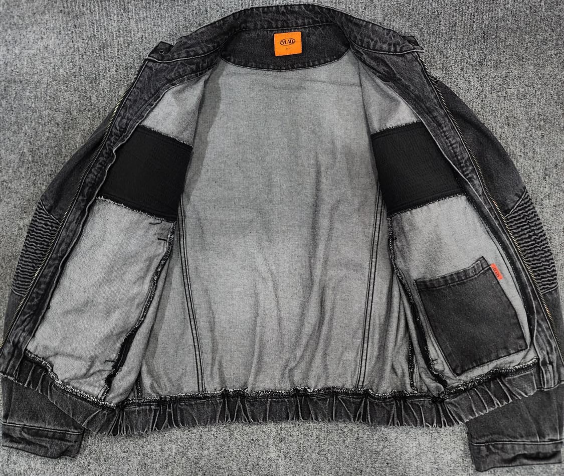 디미트리블랙 워시드 데님 바이커 자켓 2사이즈 상품이미지3