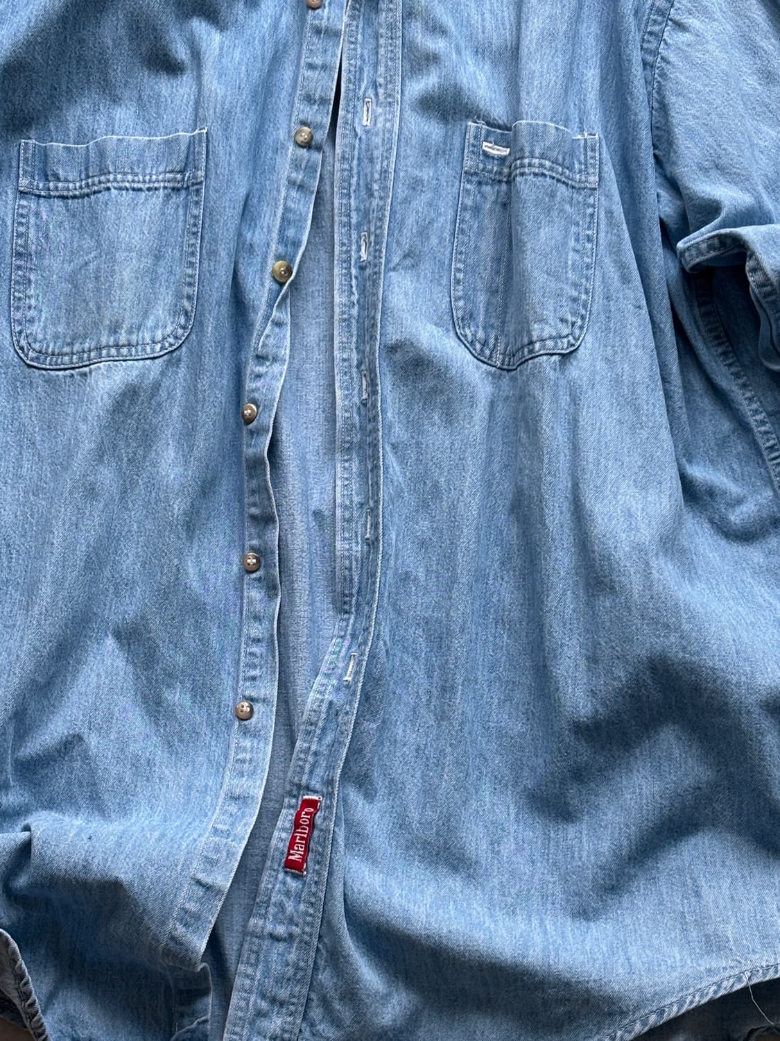 90s Marlboro Made in USA 데님 셔츠 상품이미지3