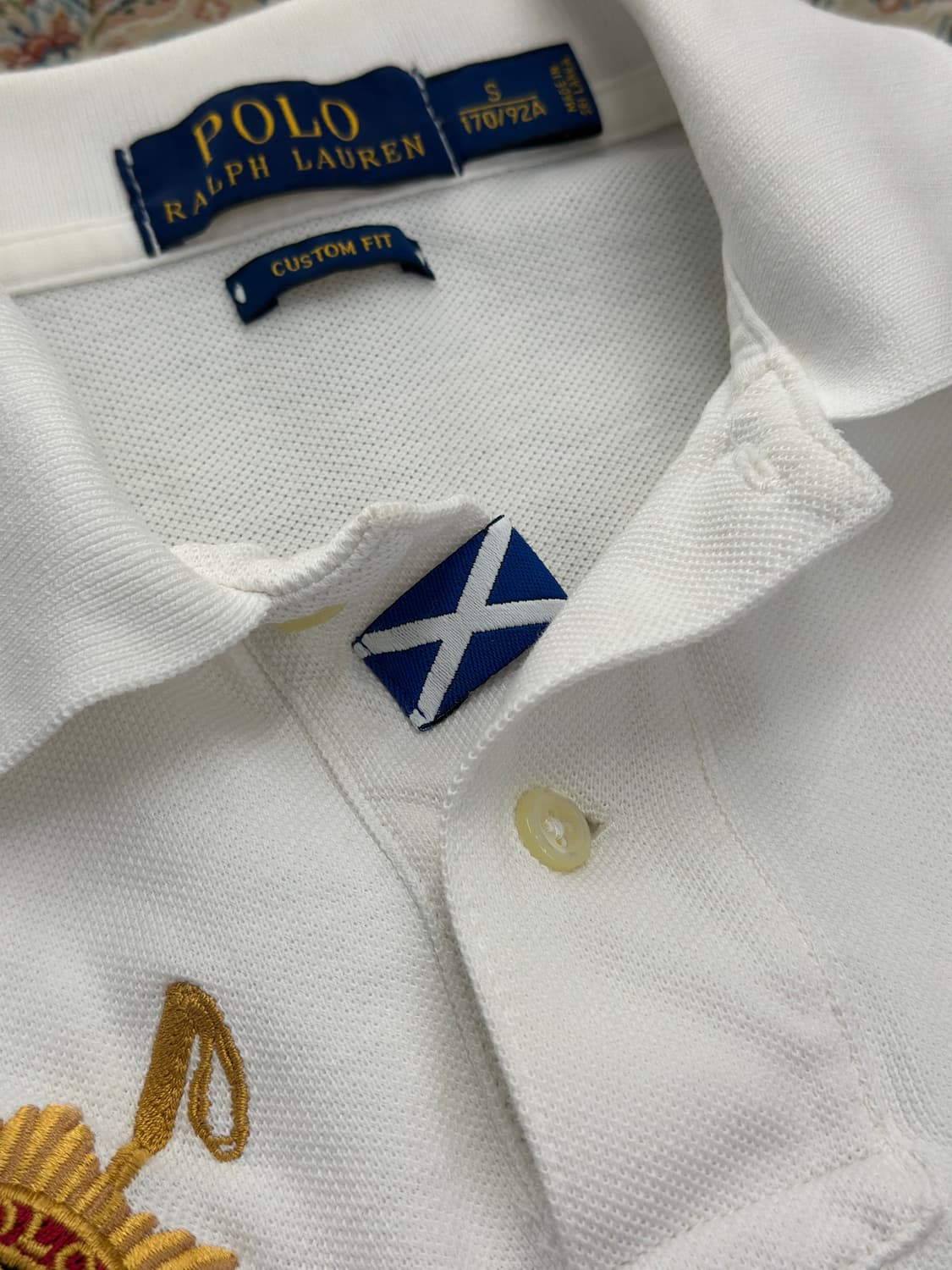 폴로 랄프로렌 블랙와치 화이트/골드 빅포니 카라티  상품이미지5