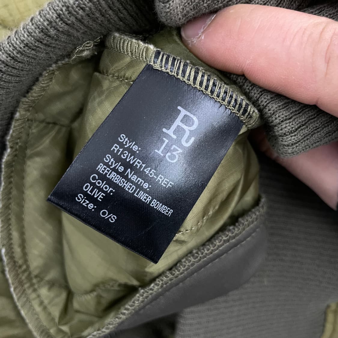 R13 알써틴 23FW M65 퀼팅 라이너 봄버 자켓 상품이미지8