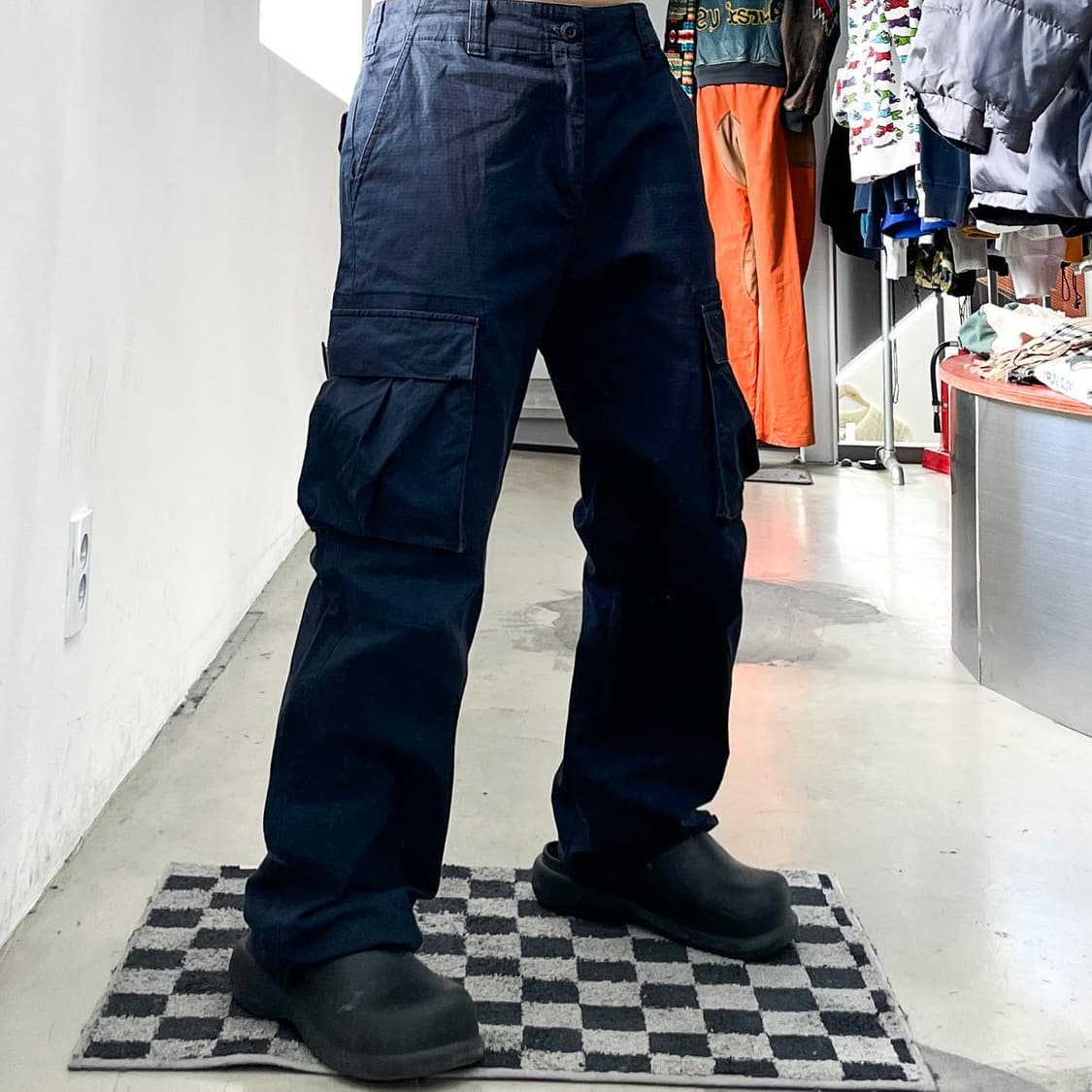 나이키 SB 블랙 코튼 립스탑 포켓 카고 팬츠 상품이미지1