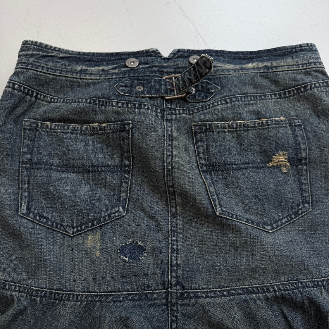 폴로 데님 플리츠 미디 스커트 상품이미지6