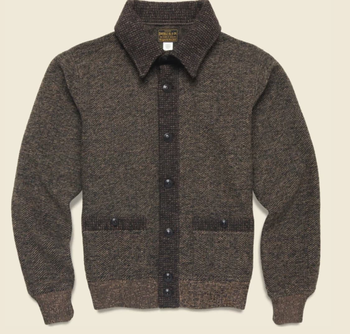 L 더블알엘 자카드 앵거스 헤링본 버튼 가디건 자켓 상품이미지1