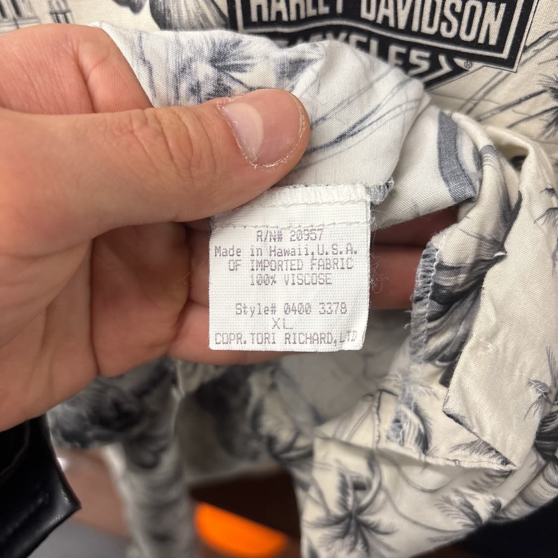 90s 할리데이비슨X토리 리차드 시그니처 패턴 하와이안 셔츠 N1065 상품이미지9