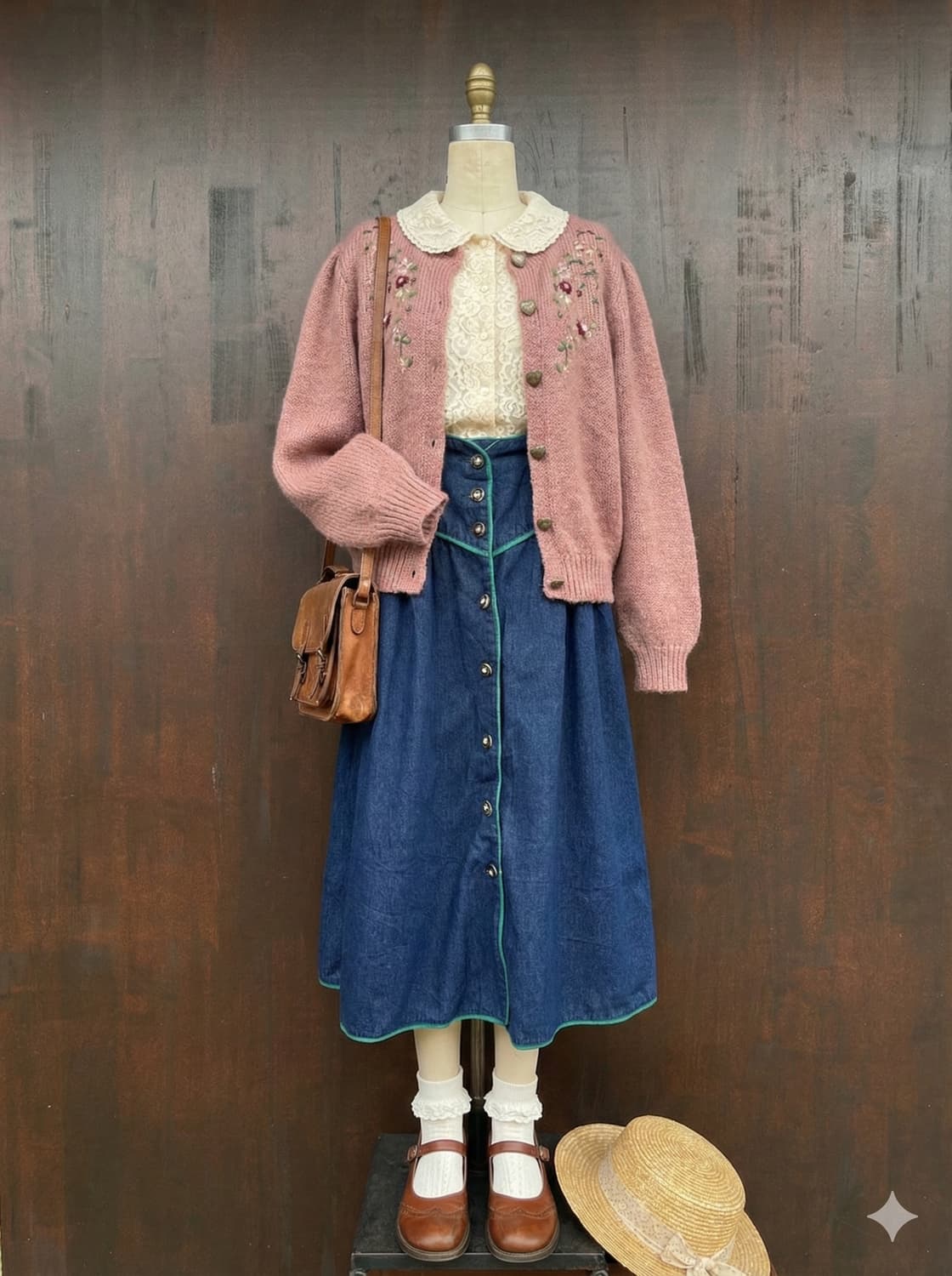  로맨틱 빈티지 데님 스커트 상품이미지2