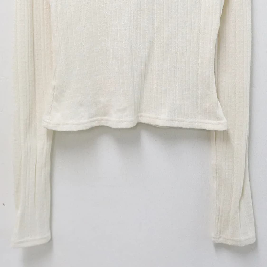 브이넥 레이스 셔링 포인트 긴팔 티셔츠 63597 상품이미지8