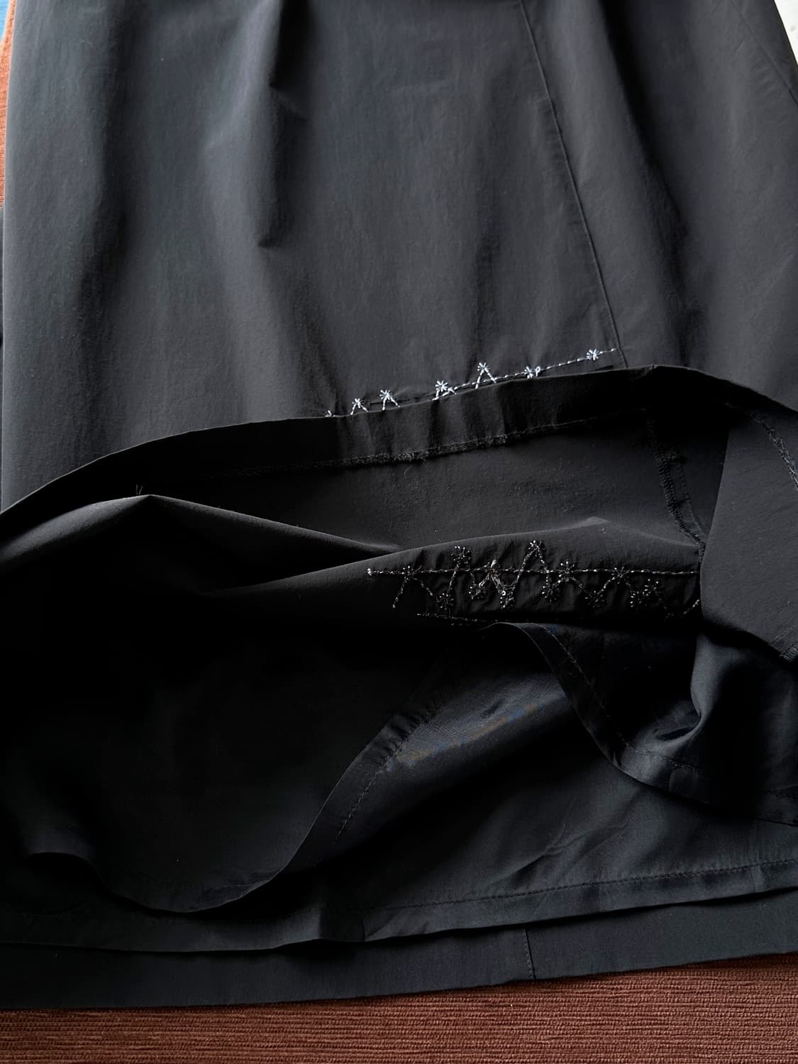 Washed nylon fabric design rework skirt 상품이미지4