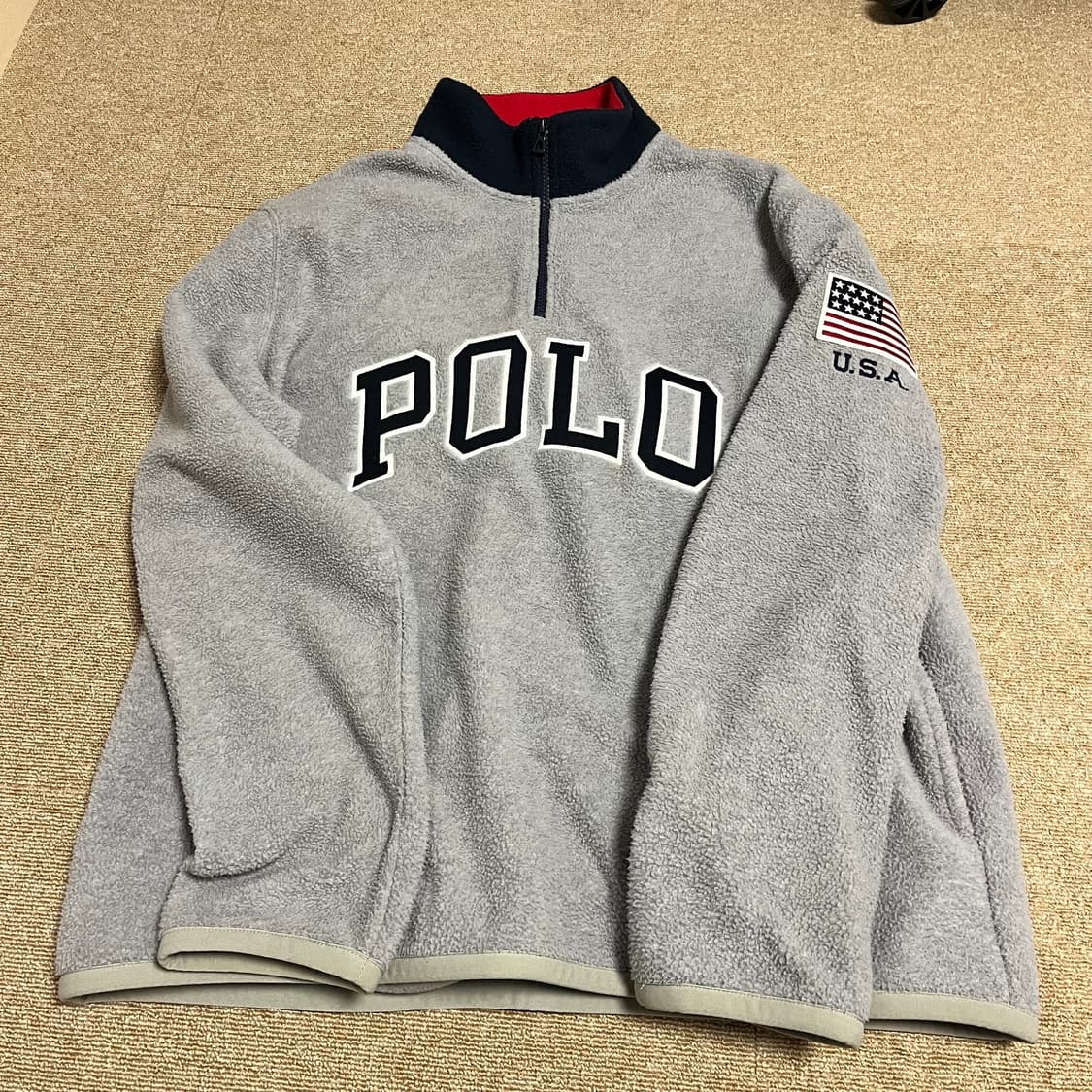 폴로 성조기 하프집업 후리스 상품이미지1