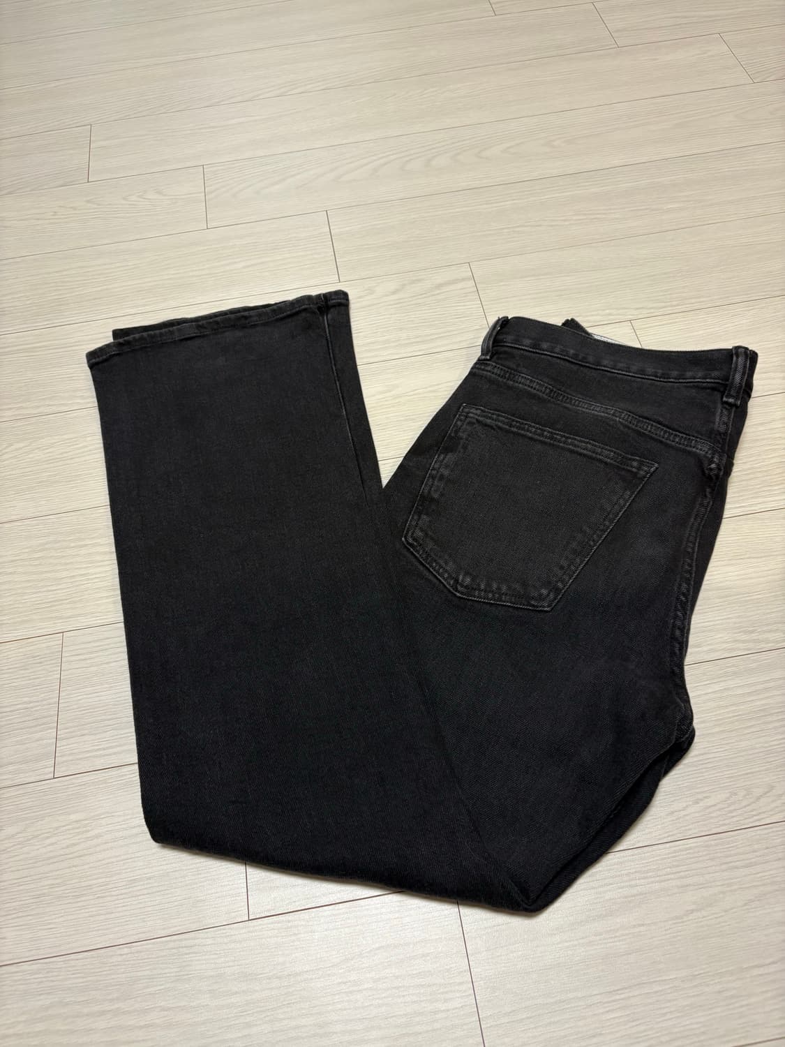 H&M 세미플레어 데님 팬츠 블랙 32인치 부츠컷 상품이미지3