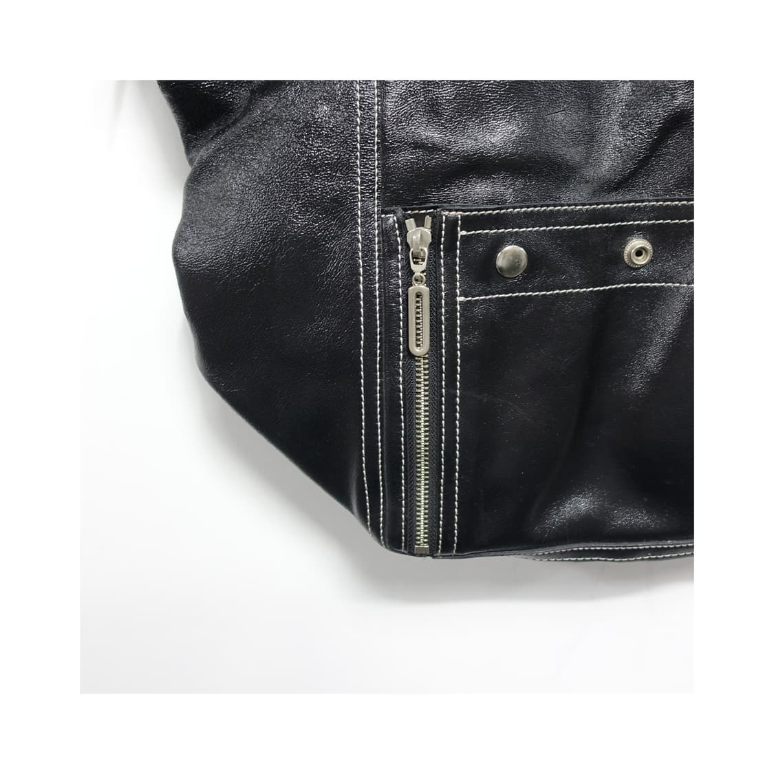 빈티지 코티드 카우레더 빅토트백 코팅 소가죽 토트백 상품이미지7