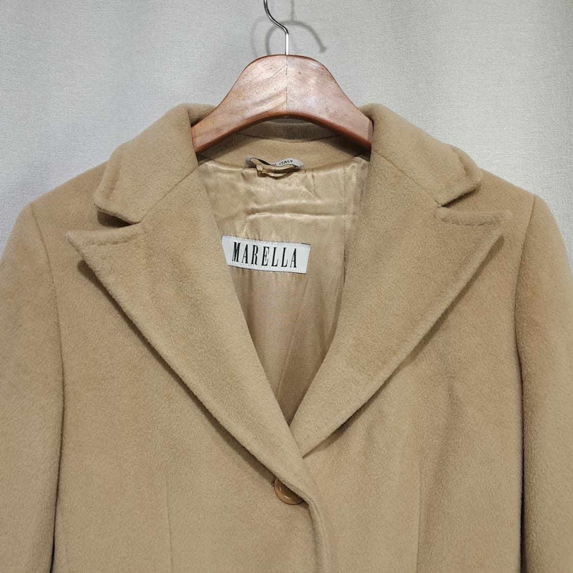 CL283 L 마렐라 90s 이태리판 울캐시미어 싱글 카멜 코트 상품이미지2