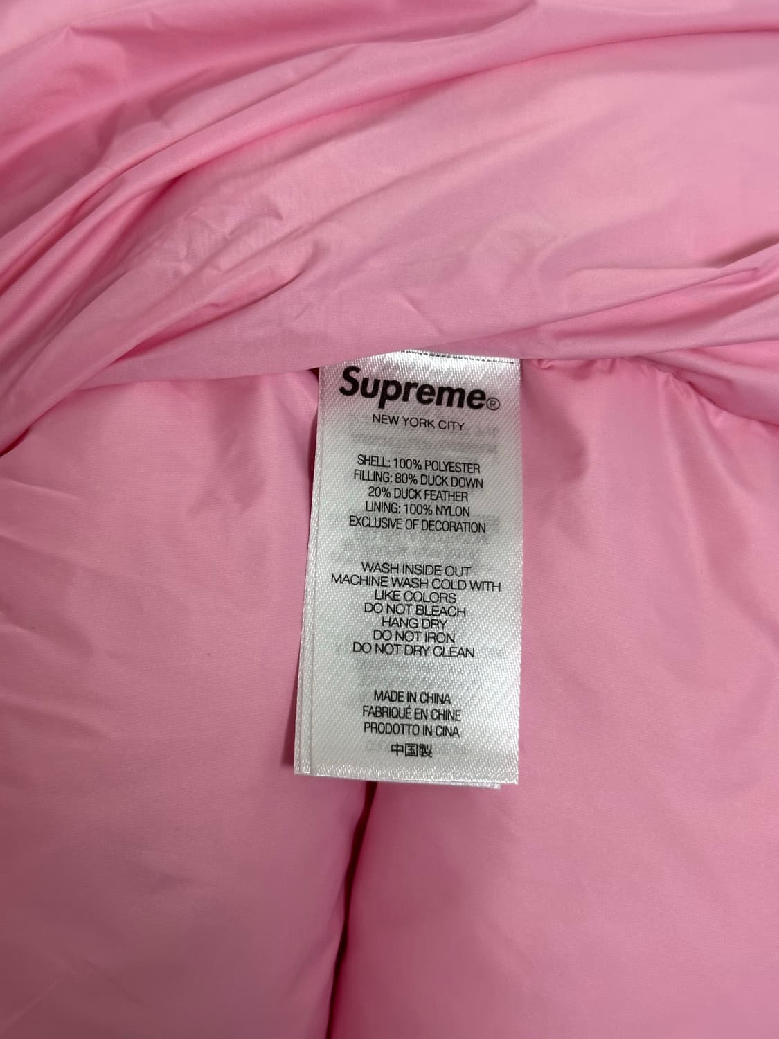 슈프림 엄브로 다운 패딩 자켓 핑크 L 새상품 상품이미지3