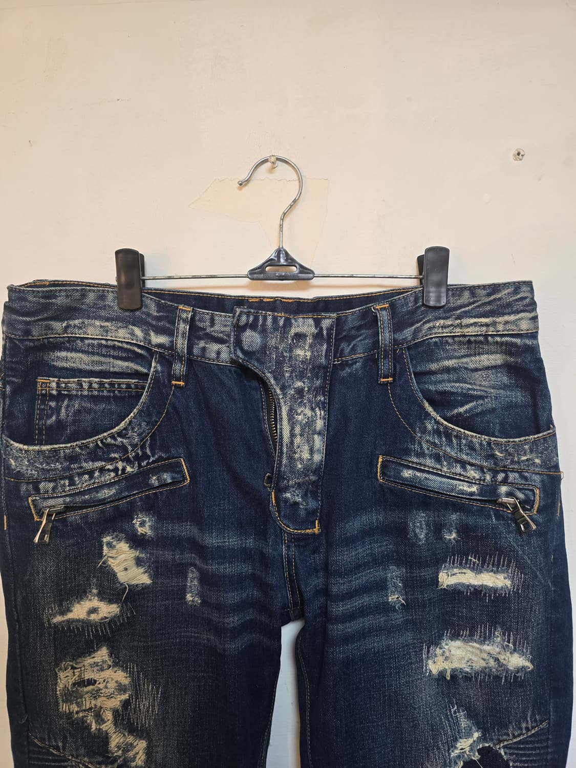 발망 남성 데미지 워싱 바이커 청바지 34 (새상품) 상품이미지3