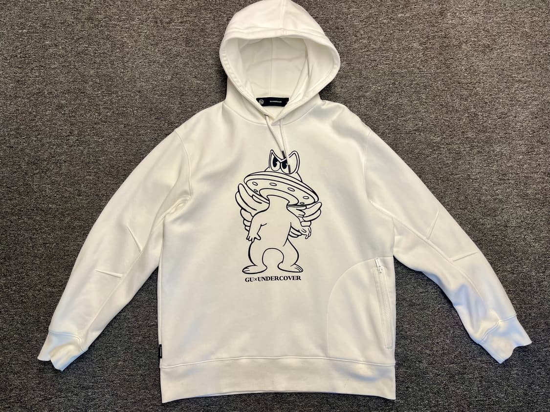 [100] GU X 언더커버 화이트 후드티 L  상품이미지1