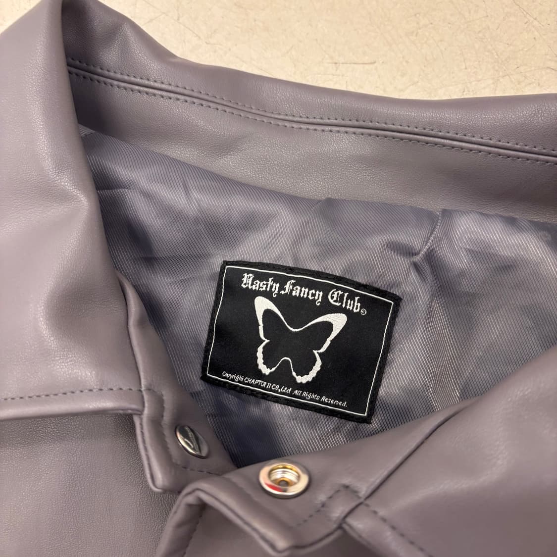 네스티팬시클럽 퍼플 레더 바시티 자켓 상품이미지4