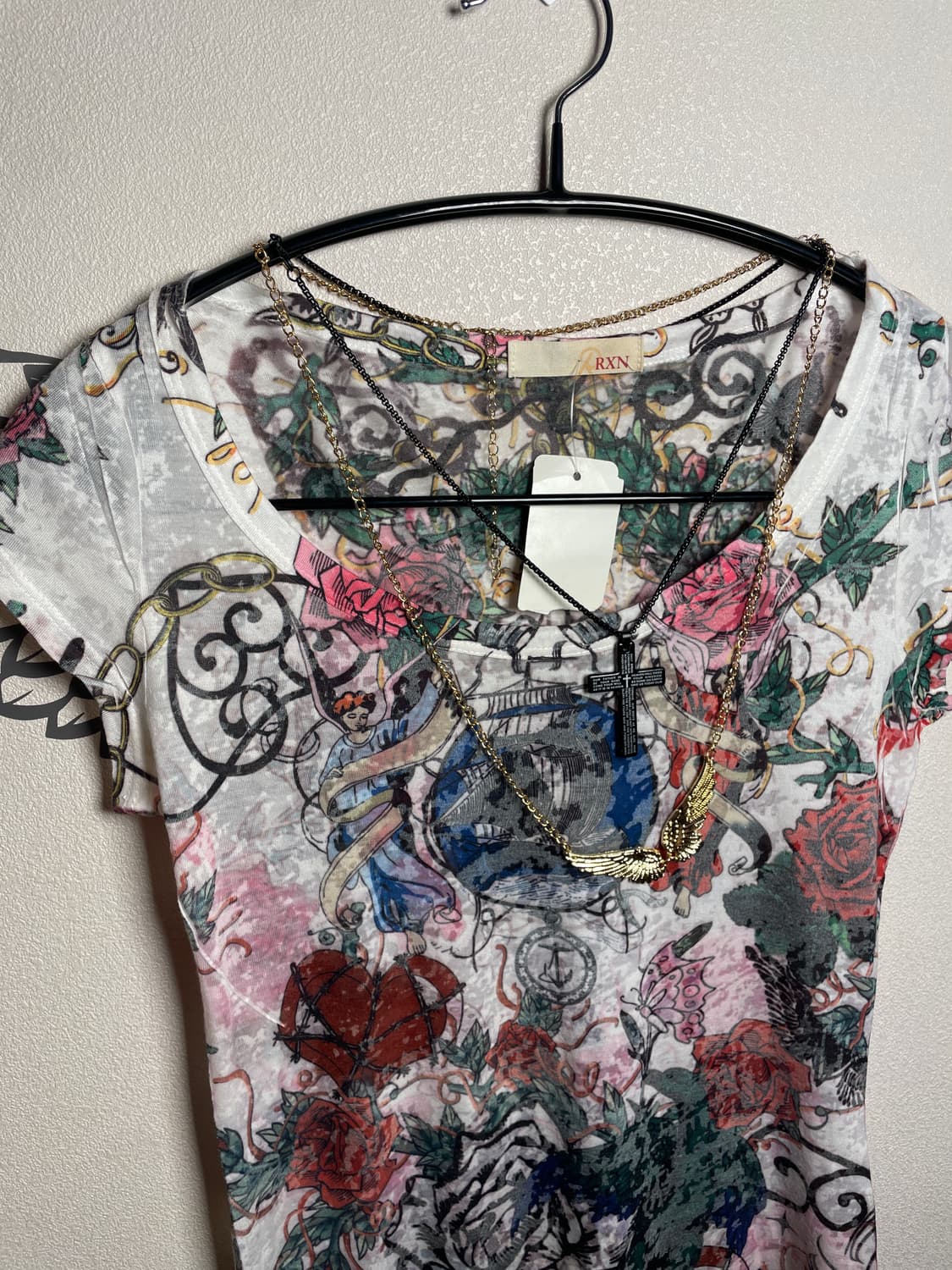 빈티지 오리엔탈 시스루 반팔티 상품이미지2