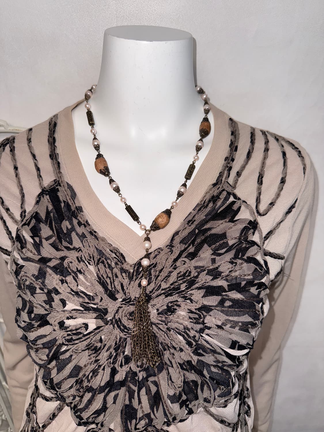 Antique oriental beads chain tassel 목걸이 상품이미지4