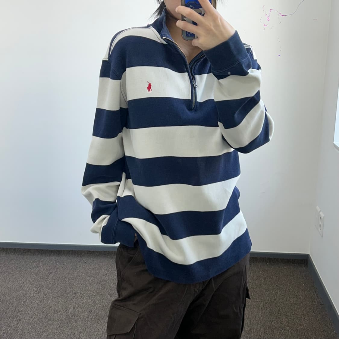 Polo 폴로 레드포니 네이비 스트라이프 반집업 상품이미지2