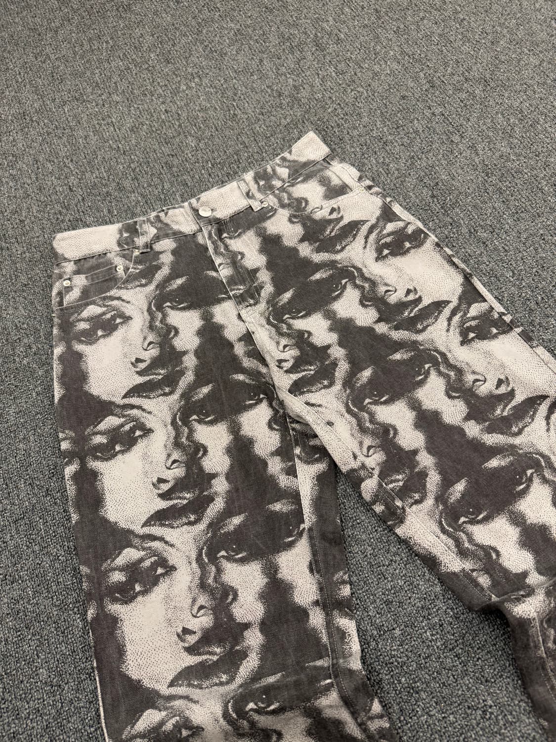 M)Supplier 빈티지 y2k 펑크 일본 프린트 흑청데님팬츠 상품이미지2