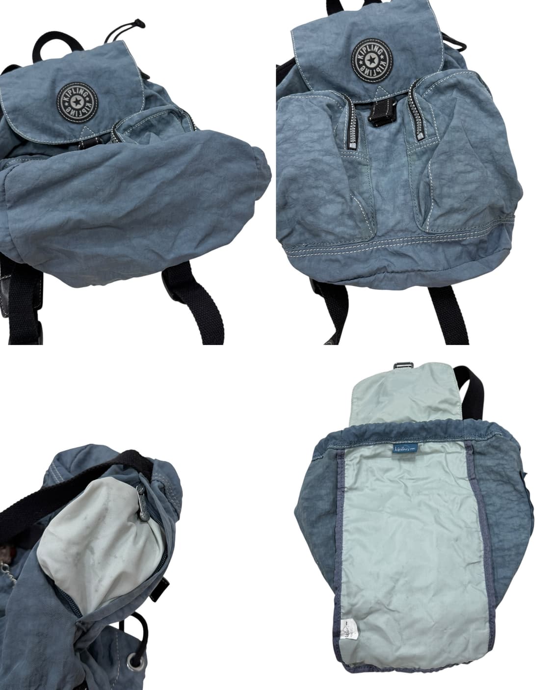 키플링 빈티지 Y2K 포켓 복조리 미니백팩 가방 소라 블루 상품이미지6